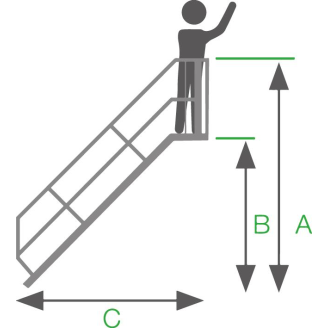 Treppe 45° inkl. Handlauf, 600mm Stufenbreite, 8 Stufen-Beschreibung lesen