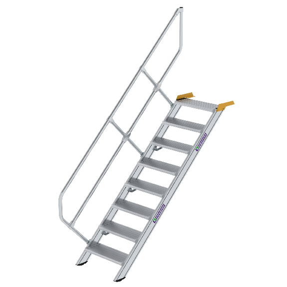 Treppe 45° inkl. Handlauf, 600mm Stufenbreite, 8 Stufen Treppe 45° inkl. Handlauf, 600mm Stufenbreite, 8 Stufen-Beschreibung lesen