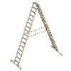 Stufenstehleiter 2x16 Stufen Topic 1043