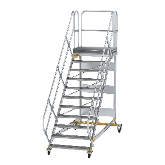 Plattformtreppe fahrbar 45° Stufenbreite 1000mm 11 Stufen-Beschreibung lesen