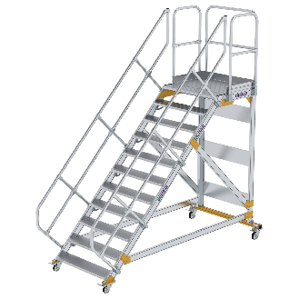 Plattformtreppe fahrbar 45° Stufenbreite 1000mm 11 Stufen-Beschreibung lesen