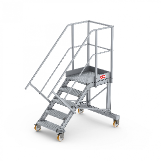 Podesttreppe fahrbar 45° 5 Stufen-Beschreibung lesen