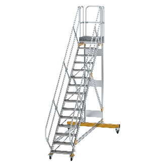 Plattformtreppe fahrbar 45° Stufenbreite 600mm 15 Stufen-Beschreibung lesen
