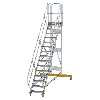Plattformtreppe fahrbar 45° Stufenbreite 600mm 15 Stufen