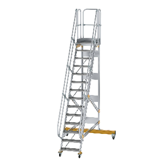 Plattformtreppe fahrbar 60° Stufenbreite 600mm 14 Stufen-Beschreibung lesen