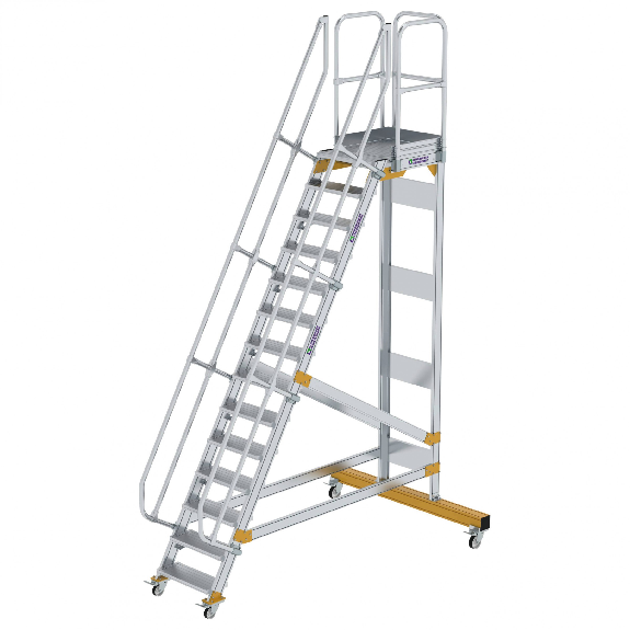 Plattformtreppe fahrbar 60° Stufenbreite 600mm 14 Stufen Plattformtreppe fahrbar 60° Stufenbreite 600mm 14 Stufen-Beschreibung lesen