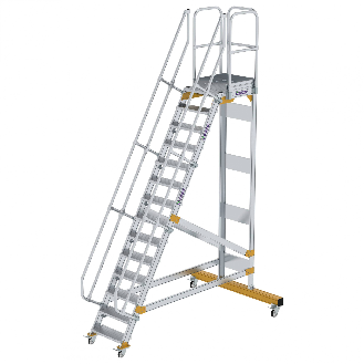 Plattformtreppe fahrbar 60° Stufenbreite 600mm 14 Stufen-Beschreibung lesen