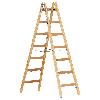 Euroline Holz Sprossenstehleiter 2x7 Sprossen