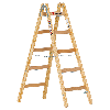 Euroline Holz Sprossenstehleiter 2x5 Sprossen