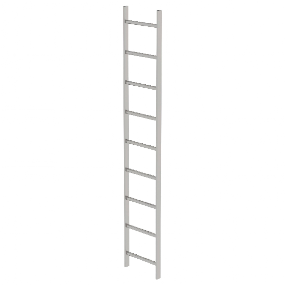 Schachtleiter aus Edelstahl 400mm breit 9 Sprossen 2,52m lang-Beschreibung lesen