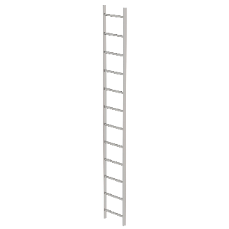 Schachtleiter aus Edelstahl 400mm breit 12 Sprossen 3,36m lang-Beschreibung lesen