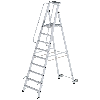 Aluminium-Stehleiter mit Rollen und Griff 9 Stufen