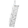 Treppe mit Plattform 45°, Handlauf, 800mm Stufenbreite, 18 Stufen