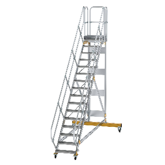 Plattformtreppe fahrbar 45° Stufenbreite 600mm 16 Stufen-Beschreibung lesen