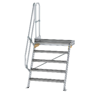 Treppe mit Plattform 60°, Handlauf, 1000mm Stufenbreite, 5 Stufen-Beschreibung lesen