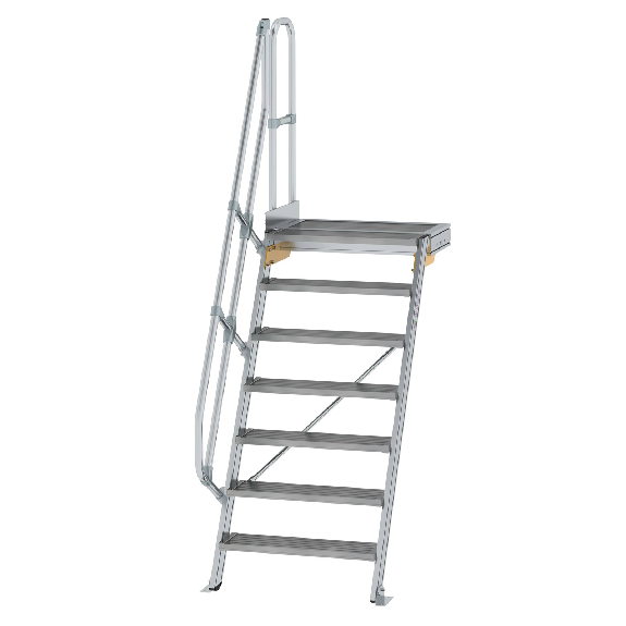 Treppe mit Plattform 60°, Handlauf, 800mm Stufenbreite, 7 Stufen-Beschreibung lesen