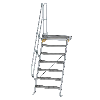 Treppe mit Plattform 60°, Handlauf, 800mm Stufenbreite, 7 Stufen