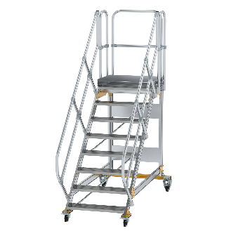 Plattformtreppe fahrbar 45° Stufenbreite 800mm 8 Stufen-Beschreibung lesen