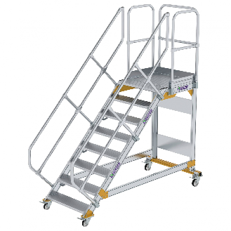 Plattformtreppe fahrbar 45° Stufenbreite 800mm 8 Stufen-Beschreibung lesen