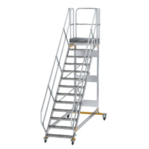 Plattformtreppe fahrbar 45° Stufenbreite 800mm 13 Stufen Plattformtreppe fahrbar 45° Stufenbreite 800mm 13 Stufen-Beschreibung lesen