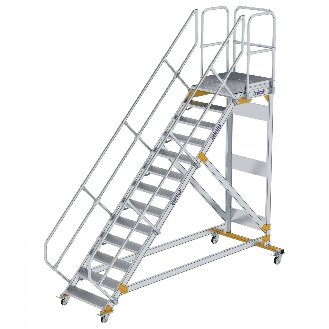 Plattformtreppe fahrbar 45° Stufenbreite 800mm 13 Stufen-Beschreibung lesen