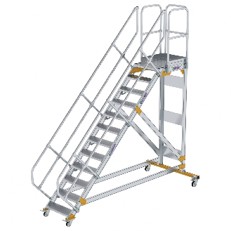 Plattformtreppe fahrbar 45° Stufenbreite 600mm 12 Stufen-Beschreibung lesen
