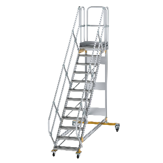 Plattformtreppe fahrbar 45° Stufenbreite 600mm 12 Stufen-Beschreibung lesen