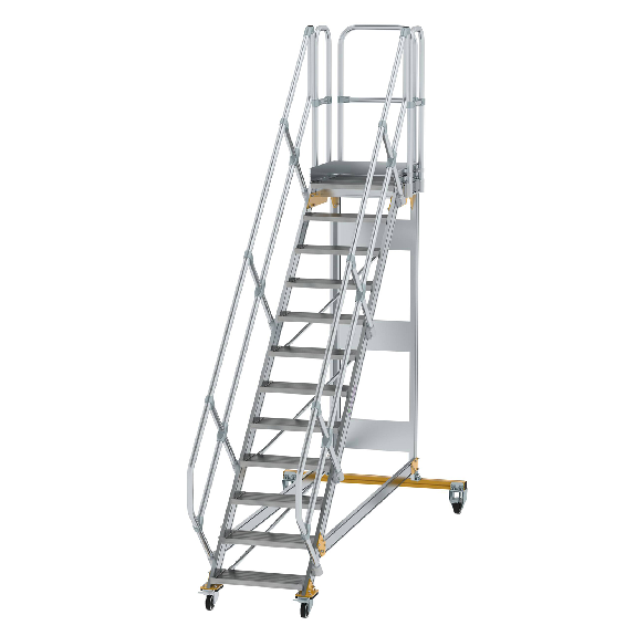 Plattformtreppe fahrbar 45° Stufenbreite 600mm 12 Stufen Plattformtreppe fahrbar 45° Stufenbreite 600mm 12 Stufen-Beschreibung lesen
