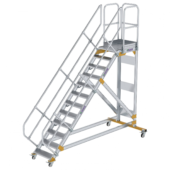 Plattformtreppe fahrbar 45° Stufenbreite 600mm 12 Stufen Plattformtreppe fahrbar 45° Stufenbreite 600mm 12 Stufen-Beschreibung lesen