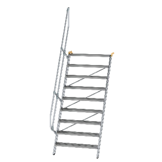 Treppe 60° inkl. Handlauf, 1000mm Stufenbreite, 9 Stufen-Beschreibung lesen