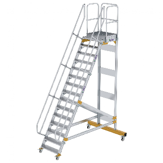 Plattformtreppe fahrbar 60° Stufenbreite 800mm 15 Stufen-Beschreibung lesen