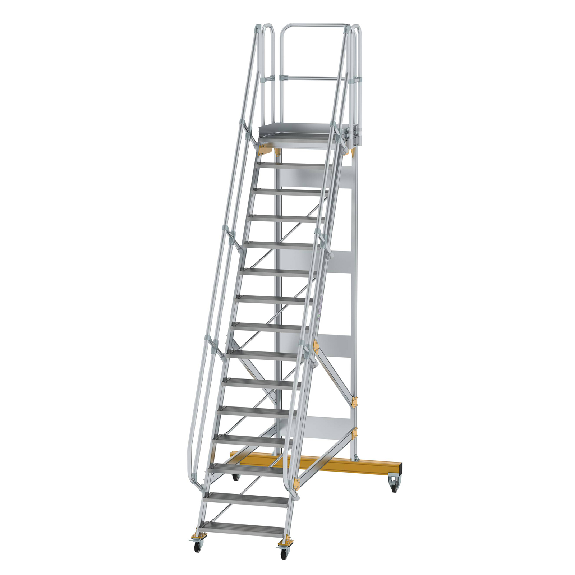 Escalera de plataforma móvil 60° ancho de peldaño 800 mm 15 escalones-Leer más