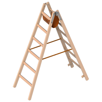 Layher 1053 Holzstehleiter nach Ö-Norm Z1501 2x6 Sprossen-Beschreibung lesen