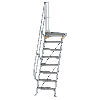 Treppe mit Plattform 60°, Handlauf, 600mm Stufenbreite, 8 Stufen Treppe mit Plattform 60°, Handlauf, 600mm Stufenbreite, 8 Stufen