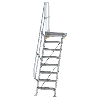 Treppe mit Plattform 60°, Handlauf, 600mm Stufenbreite, 8 Stufen-Beschreibung lesen