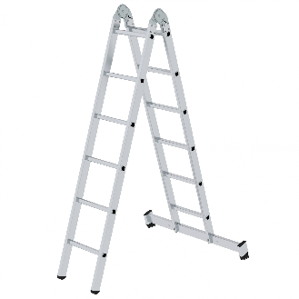 MUNK Gelenk-Klappleiter mit Nivello Traverse 2x6 Sprossen-Beschreibung lesen