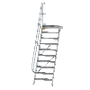 Treppe mit Plattform 60°, Handlauf, 800mm Stufenbreite, 10 Stufen