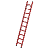 GFK- Stufen- Anlegeleiter mit 10 Stufen ohne Traverse