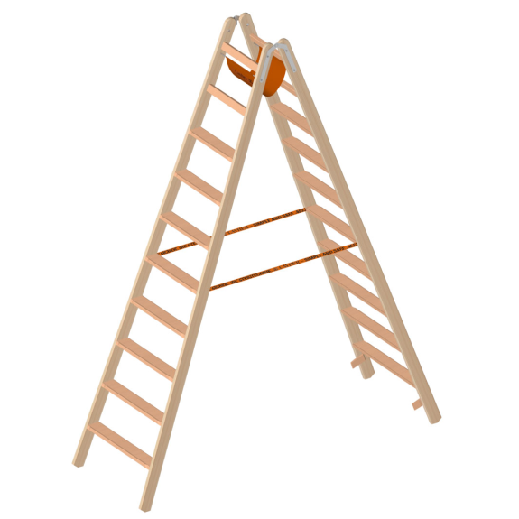 Layher 1020 Holzstehleiter mit 2x10 Stufen-Beschreibung lesen