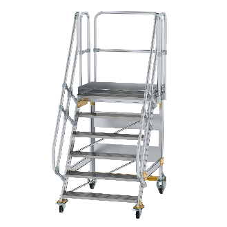 Plattformtreppe fahrbar 60° Stufenbreite 1000mm 6 Stufen-Beschreibung lesen