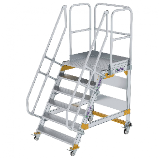 Plattformtreppe fahrbar 60° Stufenbreite 1000mm 6 Stufen-Beschreibung lesen