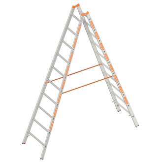 Layher Topic 1039 Sprossenstehleiter 2x10 Sprossen-Beschreibung lesen