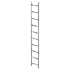 MUNK Schachtleiter Stahl verzinkt 400mm breit 10 Sprossen 2,80m lang