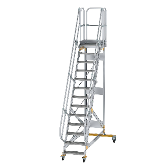 Plattformtreppe fahrbar 60° Stufenbreite 600mm 13 Stufen-Beschreibung lesen