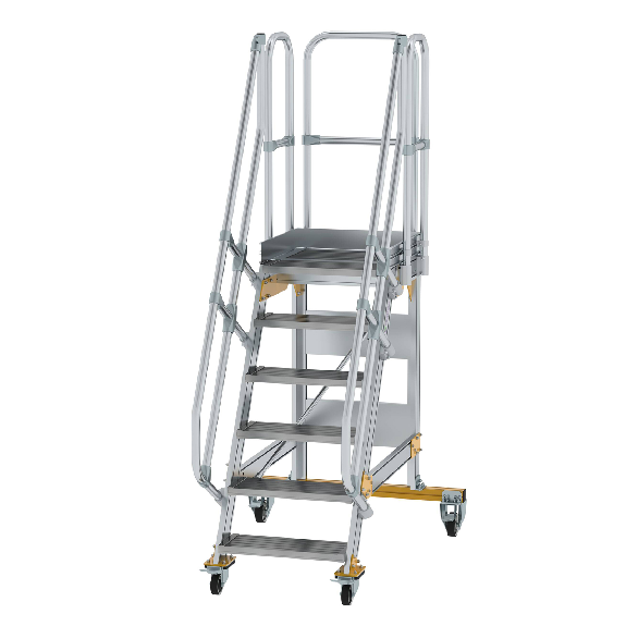 Plattformtreppe fahrbar 60° Stufenbreite 600mm 6 Stufen Plattformtreppe fahrbar 60° Stufenbreite 600mm 6 Stufen-Beschreibung lesen