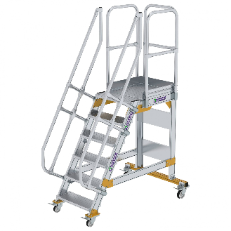 Plattformtreppe fahrbar 60° Stufenbreite 600mm 6 Stufen-Beschreibung lesen