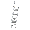Treppe 60° inkl. Handlauf, 800mm Stufenbreite, 16 Stufen