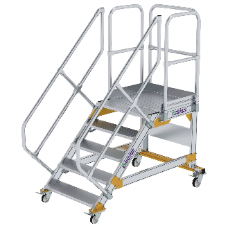 Plattformtreppe fahrbar 45° Stufenbreite 800mm 5 Stufen-Beschreibung lesen