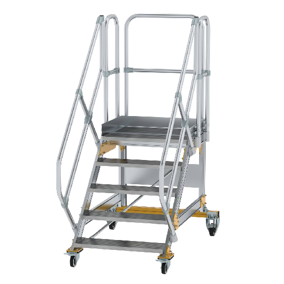Plattformtreppe fahrbar 45° Stufenbreite 800mm 5 Stufen Plattformtreppe fahrbar 45° Stufenbreite 800mm 5 Stufen-Beschreibung lesen