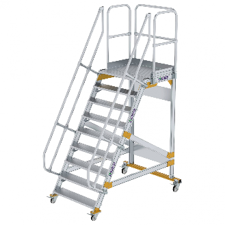 Plattformtreppe fahrbar 60° Stufenbreite 1000mm 9 Stufen-Beschreibung lesen